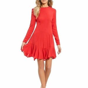 Gianni Bini Lattice Back Ruffle Skirt Dress